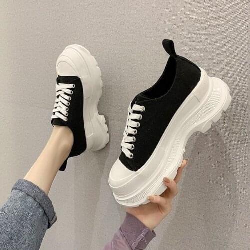 Platform Canvas Flat Run Hike Womens Low Shoes School Sneakers Hiking Ankle High Quality Ankle Boots Girls Plus Size Shoes 40