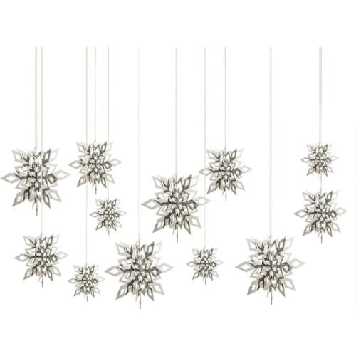 Winter Wonderland Snowflakes Party Decorations 3D Card Hanging Paper Centerpieces For Birthday/Christmastree/New Year-ABUX