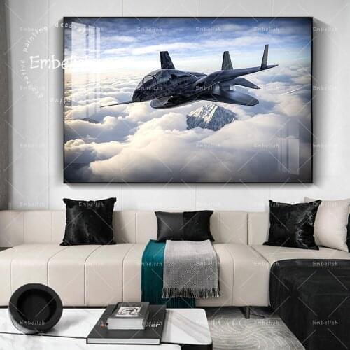 1 Pieces Battleship Fly Above Cloud Airplane Wall Art Pictures For Living Room Modern Home Decor HD Canvas Painting Wall Posters