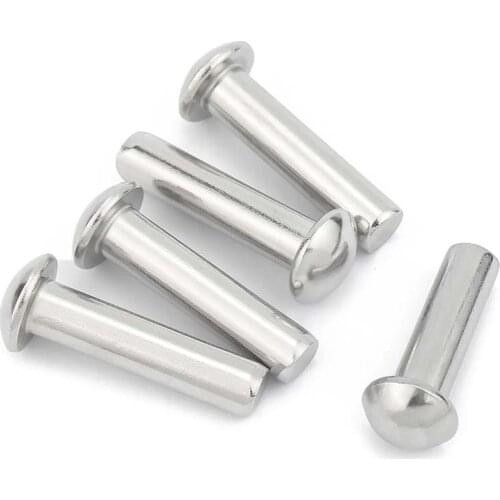 10/50pcs A2-70 304 Stainless Steel Button Round Head Solid Rivet Self Plugging M0.8 M1 M1.2 M1.4 M1.6 M2 M2.5 M3 M4 M5 M6 GB867