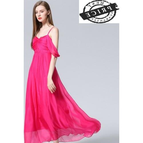 100% Summer Dress Real Silk Dress Women Clothes 2021 Boho Ruffles Maxi Dresses Vintage Elegant Ladies Long Vestidos 1a01a