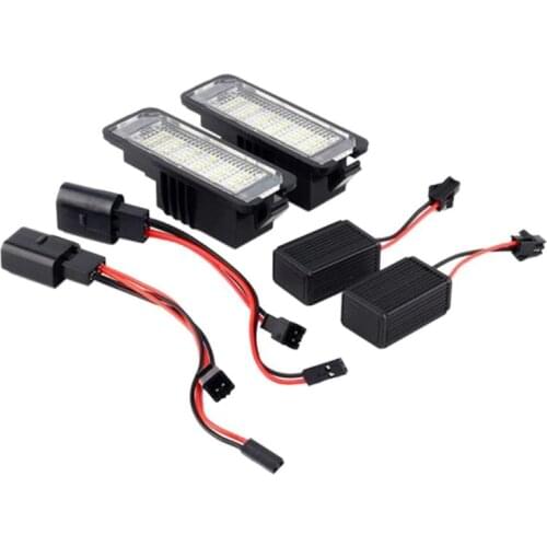 2Pcs 12V Car LED Number License Plate Light Lamp for GOLF 4 5 6 7 Polo 6R 9N Passat B6 /Phaeton Auto Accessories