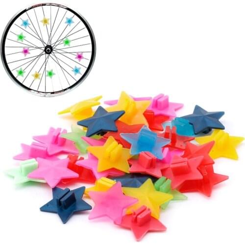36pcs Plastic Wheel Spoke Colorful Star Decoration MTB Cycling Bicycle Bike New Y51D