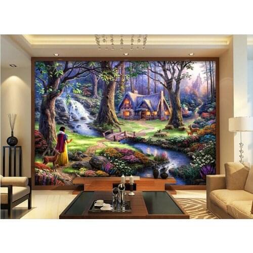 Custom 3d mural 3D Rural oil painting living room sofa bedroom cartoon dream princess children room playground wallpaper mural