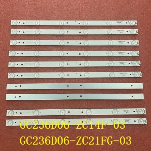 60pcs/lot 6LED LED Backlightt strip For GC236D06-ZC14F-03 303GC236031 423MM 3V 24 inch