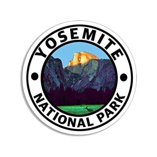 American Vinyl Round Yosemite National Park Sticker (Hike Travel rv yose ca)