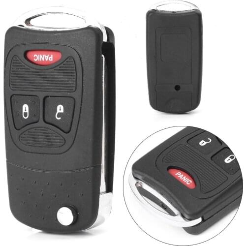 Car Black Uncut Flip Key Shell For Chrysler For Dodge Caliber Nitro Ram1500 Ram2500 Ram3500 Caravan Grand Caravan