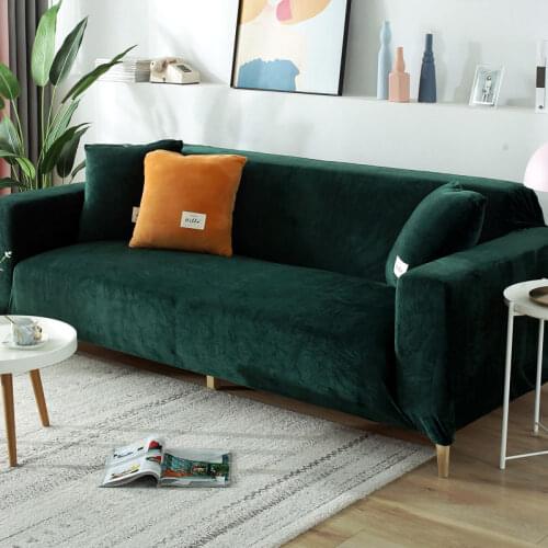Velvet Elastic Sofa Cover for Living Room Sofa Covers Stretch Couch Cover Corner L-shaped Sectional Slipcover 1/2/3/4 Seat