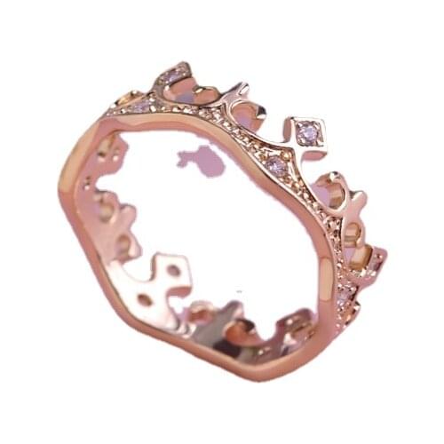 Madrry Upscale Zircon Round Rings OL Style Office Crown Shape Gold silver color Mujer Aneis Aros Bijuterias Man Women Anneau