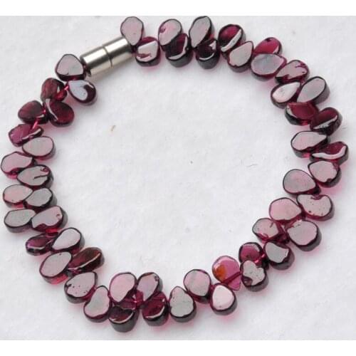 2pc Fashion Red Wine Natural Garnet Bracelet Water Drop Bracelet Girl Lucky Bracelet Glass Free Shipping