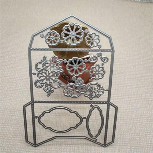Flowers Envelope Metal Cutting Dies For Scrapbooking Stencils DIY Album Cards Decoration Embossing Folder Die Cuts 14x10cm