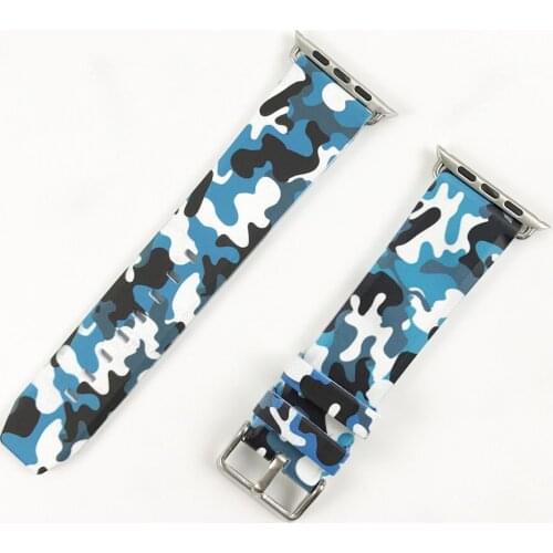 For Apple Watch Band Series 6/SE/5/4/3/2 Silicone Sport Camouflage Strap Breathable Bracelet Belt for iWatch 38MM 42MM 40MM 44MM