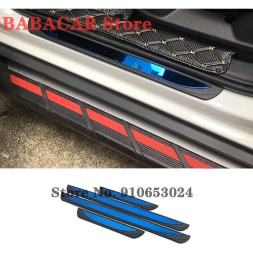 For T-ROC T ROC TROC 2017 2018 Stainless steel Scuff Plate Door Sill Guard Pedal Cover Trim Car Styling Accessories 4pcs