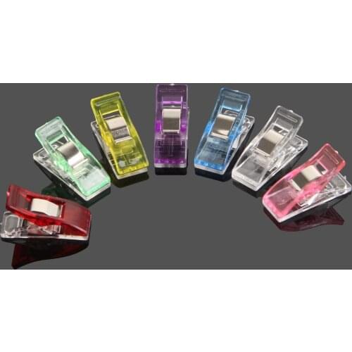 Dophee 50 Pcs DIY Plastic Sewing Fixed Clips Patchwork Crafts Transparent Quilt Quilting Patchwork Clip Plastic Wonder Clamps