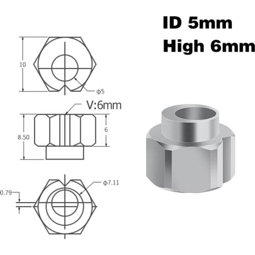 5/10pc 3D printer Openbuilds Eccentric Spacer V Wheel Eccentric Column isolation Screw nut V-Slot bore 5MM DIY parts