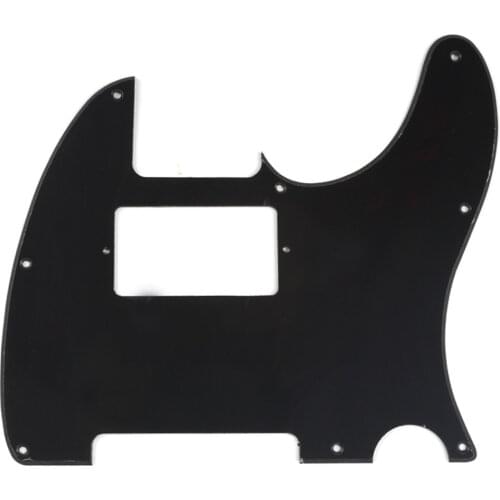 Musiclily 8 Hole Guitar Tele Pickguard Humbucker HH for USA/Mexican Made Fender Standard Telecaster Style, 1Ply Black