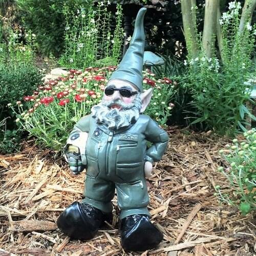 Dwarf Ornaments American Soldier Green Uniform Air Force Dwarf White Uniform Navy Sailor Statue TS2