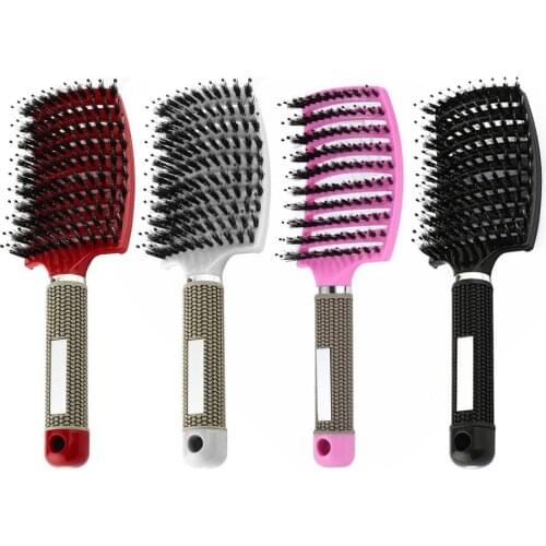 Hair Scalp Massage Comb Hairbrush Bristle Nylon Women Wet Curly Detangle Hair Brush For Salon Hairdressing Styling Tools
