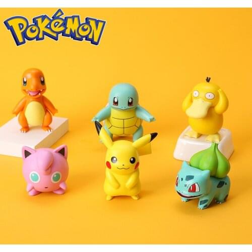 Pokemon Model Pikachu Charmander Psyduck Squirtle Jigglypuff Bulbasaur Anime Figures Toys Model Pokémon Anime Figures Kids GIft