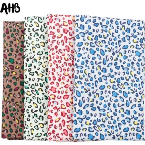AHB Leopard Fabric Printed Soft Quilting Fabrics DIY Dolls Making Fashion Spring Cotton Fabrics For Patchwork Handmade Suppliers