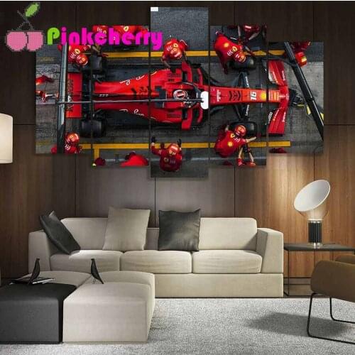 5 Piece Diamond Painting Wall Art F1 sport cars Diamond Embroidery Home Decor Pictures 5 panel Multi-Picture Living Room k727