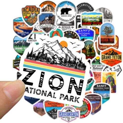 50Pcs National Park Zoo Icon Cartoon Stickers For Suitcase Skateboard Laptop Luggage Fridge Phone Car Styling Decal Sticker