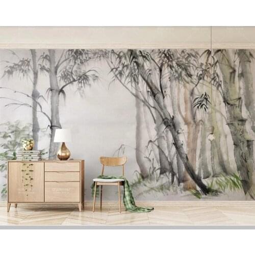 Papel de parede Chinese style Simple retro ink bamboo wallpaper,living room tv wall bedroom mural wall papers home decor