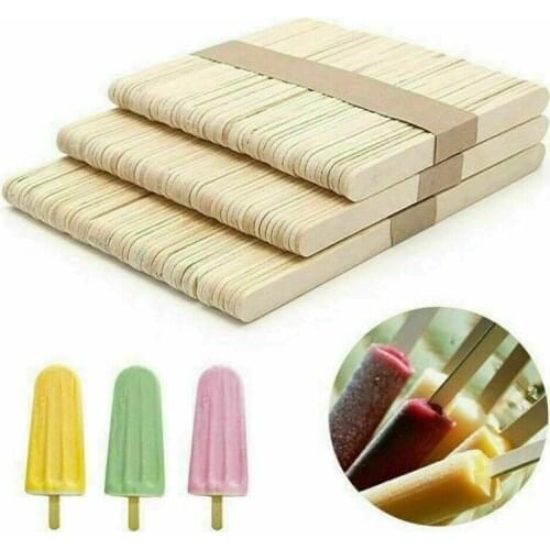 50Pcs/set Popsicle Sticks Ice Cream Cube Maker Cream Tools Natural Wooden Craft Ice Cream Sticks Lollipop Mold Accessories