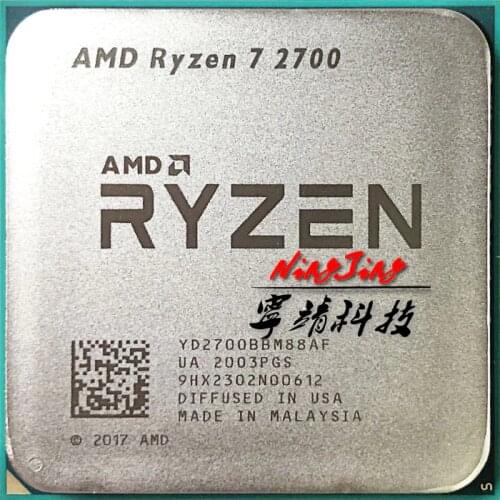 AMD Ryzen 7 2700 R7 2700 3.2 GHz Eight-Core Sixteen-Thread 16M 65W CPU Processor YD2700BBM88AF Socket AM4