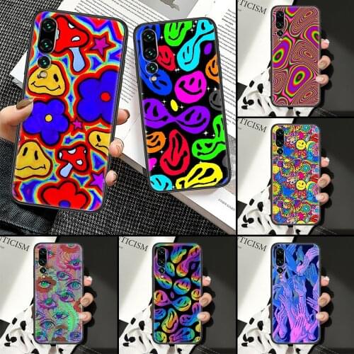 Psychedelic ndie Aesthetic Phone Case For Huawei P Mate P10 P20 P30 P40 10 20 Smart Z Pro Lite black tpu shell soft prime luxury