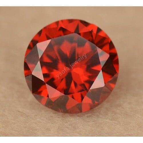 Sale 1~4mm 5A Round Brilliant Cut Orange Color Synthetic Cubic Zirconia Stone Machine Cut Loose Red Zircon CZ Gems For Sale