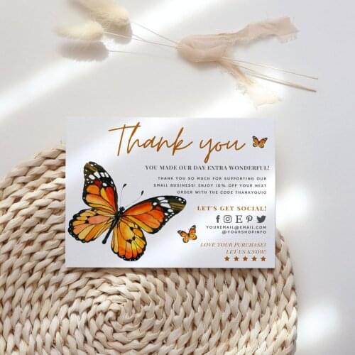 DIY Business Thank You Card, Editable & Printable Card Template for Small Business, Instant Download