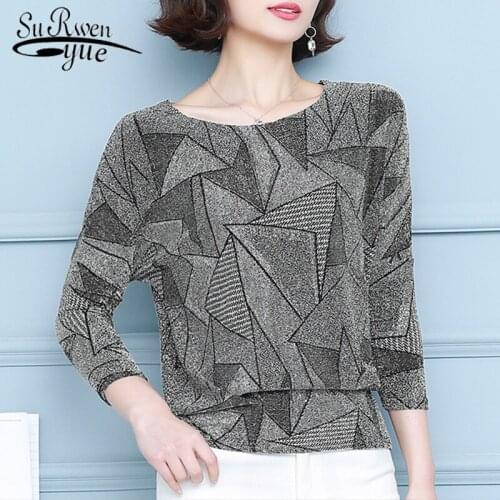 Spring New Long Sleeve Fashion Women Tops and Blouses Blusas Mujer De Moda 2021 Plus Size Slim Patchwork Ladies Shirts 8326 50