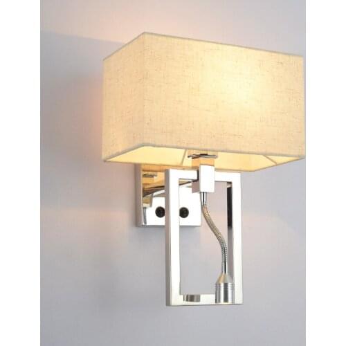 Stainless steel LED reading with the switch of bedroom the head of a bed wall lamp CE club hotel guest room light