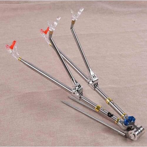 Telescopic Detachable Fishing Rod Holder Support Stainless Steel Double Rods Bracket Fishing Accessories Tool
