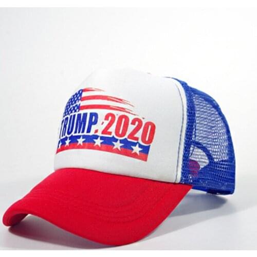 Trump 2020 Baseball Cap Adjustable Mesh Hat Bone Fashion Unisex Cap Make America Great Again Caps Letter Printed Patchwork trump