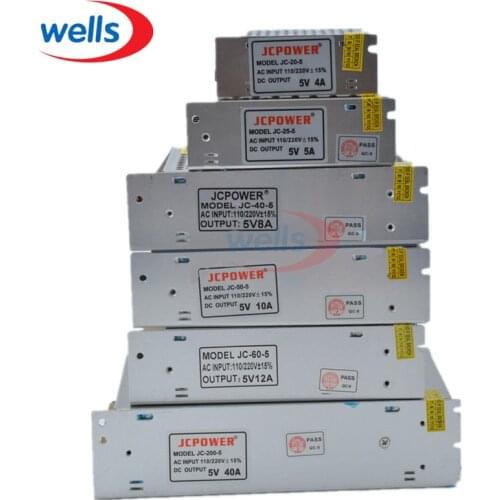 Lighting Transformer DC5V 12V 24V 1A 5A 10A 20A 30A 60A LED Lights Driver for LED Strip Power Supply 60W 100W 200W 300W 600W