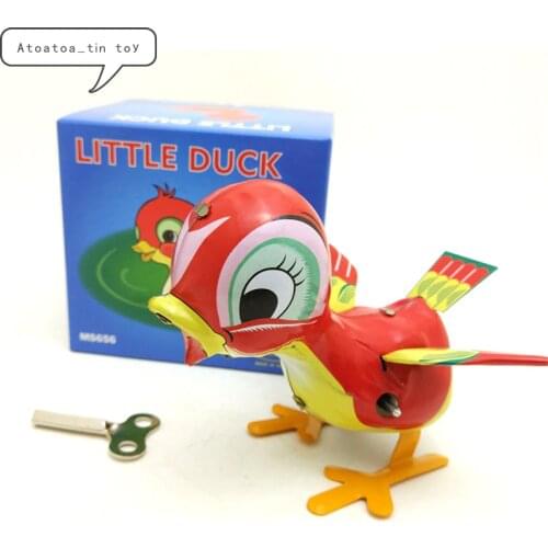 Vintage Retro Little duck Tin toys Classic Clockwork Wind Up Duck Model Collection Tin Toy For Adult Kids Collectible Gift