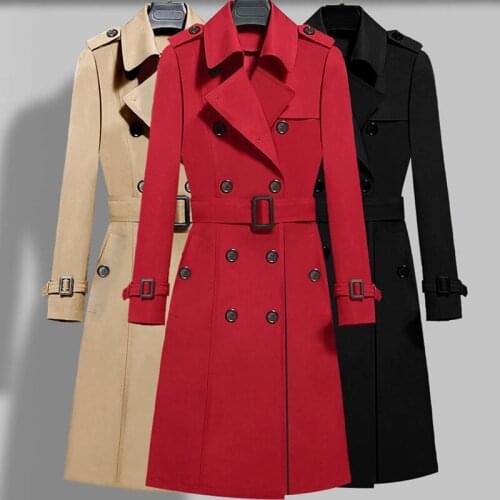 2020 New Spring Women Long Trench Coats Khaki Autumn Windbreaker Outerwear Female Plus Size Tooling Overcoats Casual Parka 5XL