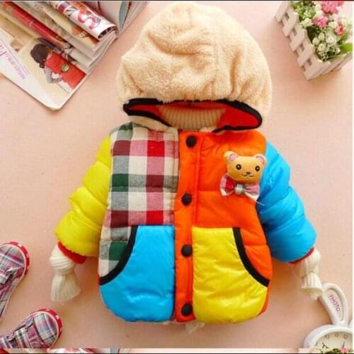 JENYA Winter Brand Baby Boys&Girls Clothes Childrens Clothing Kids Thick Wadded Jacket Cartoon Bear Cotton-padded Warm Outwear