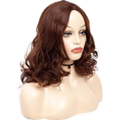ZM Hot Sale Long Dark Brown Loose Wave Middle Part Wigs For Women Heat Resistant Synthetic Hair Wigs Cosplay Wig Full and Thick