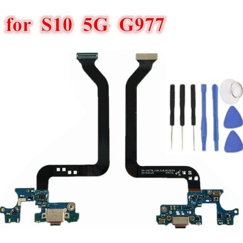 1Pcs for Samsung Galaxy S10 5G G977B G977N G977U USB Charger Charging Port Dock Connector Flex Cable Ribbon Replace Parts +Tools