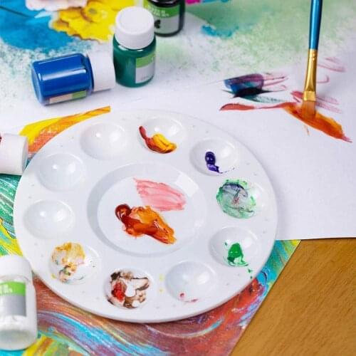 1PC Plastic Watercolor Palette Artist Gouache Acrylic Painting Palette Pigmen Tray School White Watercolor Palette Art Supplies
