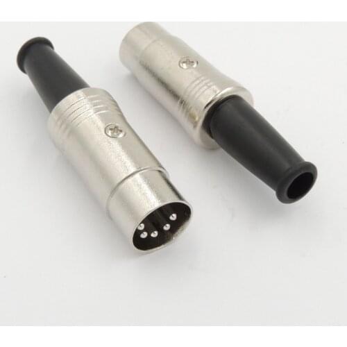 10PCS 5PIN DIN Connector Midi Cable Lead Audio Plug Male Inline Metal connector