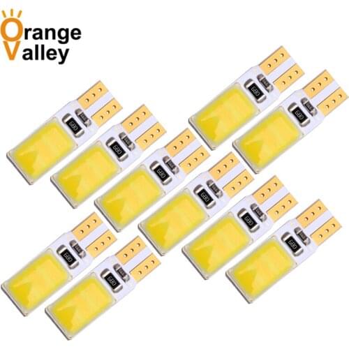 10Pcs Hot Products T10 W5W LEDs 194 Auto 12 Chips COB Canbus Error Free Car Interior Wedge Door Instrument Side Bulb lights