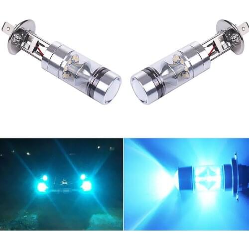 2pcs H1 LED Fog Light Bulbs DC12V-24V H1 High Power 20LED Car Fog Light Driving DRL Light Bulbs 8000K Ice Blue Fog Lights