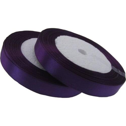 25 Yards 1/2" purple satin ribbon silk ribbons wedding party decoration gift wrapping christmas sewing Fabric 12mm