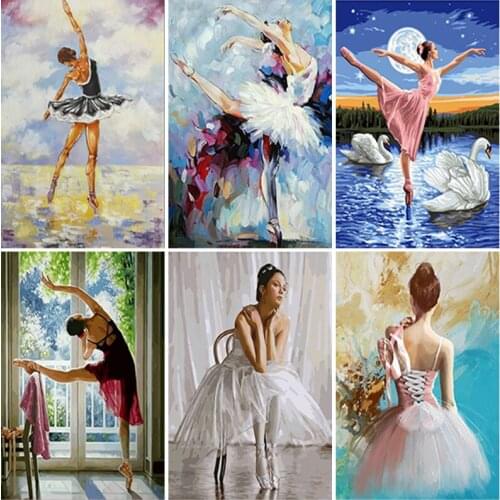 5D Diamond Embroidery Ballet Dancer Queen Diamond Painting Full Square Round Mosaic Rhinestone Painting Home Dance Room Decor
