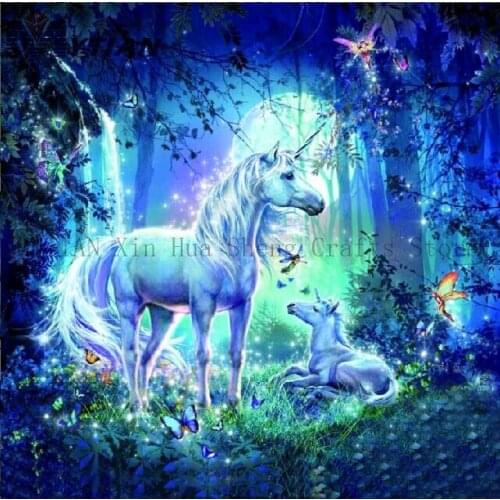 MYTIAN 5D DIY Unicorn Fantasy Diamond Painting Embroidery Mosaic Picture Home Decor Diamond Painting Mother and Child Unicorn
