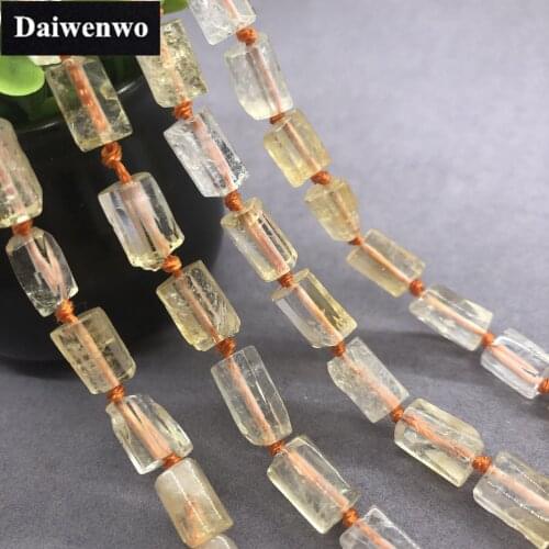 Citrine Yellow Quartz Prism Cube Beads Natural Loose Stone Spacer Diy